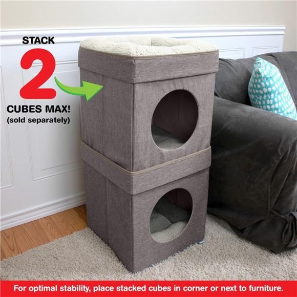 Kitty City Large Cat Bed, Stackable Cat Cube - Picture 2 of 5